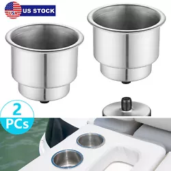 【 Easy and convenient to use 】:Just put the cup holder into the cup holder bracket. 2 x Stainless Steel Cup Holders...