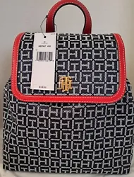 Lightweight and cute Tommy Hilfiger backpack.  Color Bue/multi. Blue and white with red trim. Adjustable straps.  1...