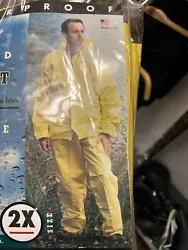New Old Stock Rain suit. Bright yellow.