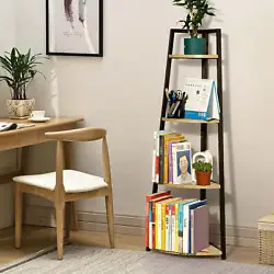 【Multifunctional Corner Shelf】This 4-Tier Corner Ladder Wood Shelf, Plant Stand is suitable for living room,...