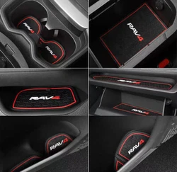 Liner Accessories For Toyota RAV4 2019-2023 Cupholder Console Door Pocket Insert with logo 15pcsRed/ Blue/ Black/...