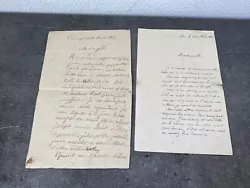 2 Anciens Courriers Lettre 1889 1892 Écriture Manuscrite Plume Souvenir. Bon état dans leur jus 18 cm x 12 cm environ...