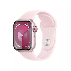 Apple Watch Series 9 GPS + Cellular Aluminium Rose Bracelet Sport Band S/M 41 mm - Montre connectée 4G LTE - Aluminium...