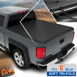 Fits Fleetside / Styleside Models Only with 6Ft Bed. {Product Type} Soft Tri-Fold Tonneau Cover (No Drilling Required)....