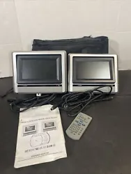 Set of screens is UNTESTED! DVD PLAYER NOT INCLUDED! It does come with remote, cords, and bag. Comes AS IS! See...