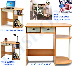 CPU STORAGE SHELF NON-WOVEN DRAWERS. SMALL DESK FURNITURE FOR STUDENTS KIDS COMPUTER LAPTOP. KIDS TEENS STUDENTS...