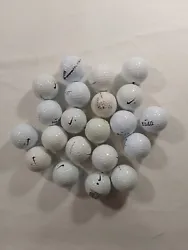 NIKE LOT OF 21 Various White Golf Balls - Mojo - PD - One - SFT. Lot consists of 6 MOJO balls, 3 SFT balls, 2 PD balls,...