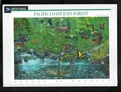 For sale is one MNH Pacific Coast Rain Forest sheet as shown. Plastic wrap complete with no tears.