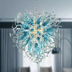 ❊Luxury Chandelier: It features hand-blown art chandeliers. It adds visual interest to your room. ❊Widely...