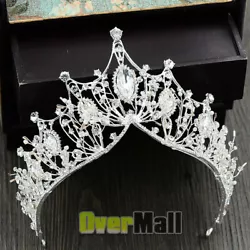 ✔ PREMIUM QUALITY:Crystal Bride tiara with Rhinestone, Crystal beads, clear beads, ivory beads, alloy wire....