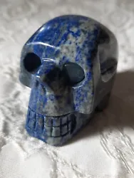 Hand-Carved Healing Crystal Skull, Positive Vibes, Alternative Healing Left eye contains turquoise colored rock