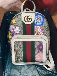 Authentic GUCCI GG Supreme Monogram Flora Web Small Ophidia Day Backpack White. Condition is New with tags. Shipped...