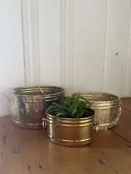 Vintage New without box Set of 3Measurements in pics Smallest pot has some discoloration (maybe from storage) Ask...