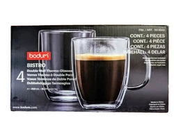 NEW Bodum Bistro Double Wall Thermo Glasses 4 PCs 4 x 15.2 oz. Brand new in original packaging100% authentic4 pc