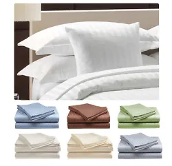 DOBBY STRIPE 300 THREAD COUNT DEEP POCKETS. (TWIN SIZE ONLY 1 PILLOWCASE). 2 PILLOW CASES. SHEET SET CONTAINS;. 1 FLAT...