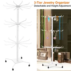 Our jewelry rack is designed to organize all your jewelries well and keep them tangle-free. 360 degree spinning design...