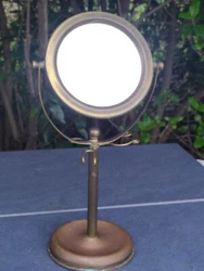 Superbe Miroir Psyché Pivotant Avec Support daccessoires pour  Barbier ou  Maquillage en Laiton , Ancien , Vintage. ...