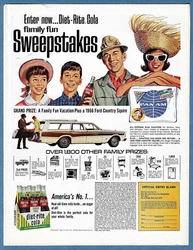 Original large-size color magazine ad from 1966. Old soft vertical crease line at far left margin. Very good condition.