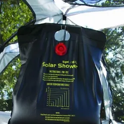 Large 5 gallon capacity camp shower; enough water for MULTIPLE SHOWERS. Black polyethylene attracts warmth from the...