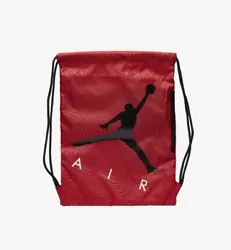 Nike Air Jordan Jumpman Drawstring Gym Bag School Sports Backpack - Black/Red.  Polyester, has 1 zipper pocket on...