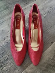 Fioni Sparkle Red Heels - Nelia. Color: Sparkle Red. Size: 8.5 M.