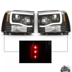 Style: Projector style. A pair of headlights (driver and passenger side). 2005-2007 Ford F-250 Super Duty. 2005-2007...