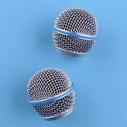 (Item included: 2pcs x Microphone Grille Ball(As picture shows). Color: Silver & Blue. Suitable for: Microphones. 1)...