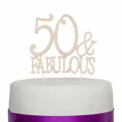 Ella Celebration 50 & Fabulous Cake Topper - Rose Gold. Customize the Height: Whether it’s a sheet cake or...