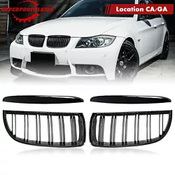 Kidney Dual Slat Grill Grilles For BMW 3 Series E90 E91 Sedan 4Door Gloos Black. This is really important, you need to...