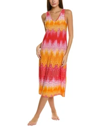 About the brand: Sleep and loungewear inspired by the east.. Tahiti Gown in red orange combo with V-neck. Approximately...