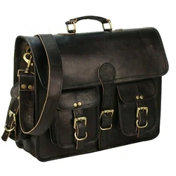 HANDMADE BRIEFCASE SATCHEL BAG. Large Handmade Goat Leather Satchel Laptop Shoulder Bag. Each bag is individually made...