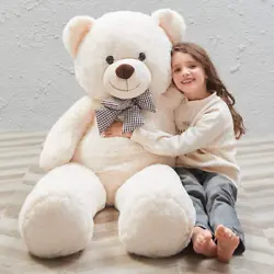 No worries, we got you covered. Giant teddy bear stuffed animal is made of soft plush cover and stuffed with pp cotton...