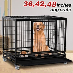 ☼【LOCKABLE WHEELS】 Our dog cage includes four rolling casters (two lockable) for easy transfer from room to room....