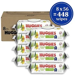 Plant-Based Wipes Since 1990 : Huggies Natural Care Sensitive Baby Wipes are plant-based and made with 99% purified...