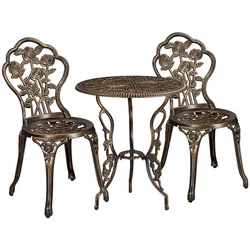 Vintage rose pattern: Rose flowers blooming everywhere on the table and chairs, making this bistro outdoor table set...