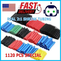 Different size shrink tube 1120 PCS. Big collection of heat shrink tubing, 8 Specifications, 5 colors, 280pcs. - Ideal...