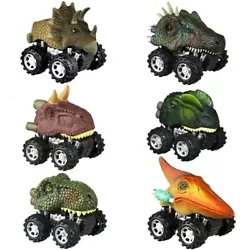 Quantity: 6PCS. ——Dinosaur cars is designed with high quality and durable non-toxic-soft plastic. ——Just pull...