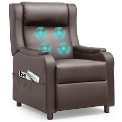 COMHOMA Recliner Chair Fabric Massage Lift Power Recliner, Brown. Massage Function: Indulge in the ultimate relaxation...