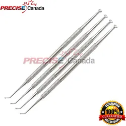 4 Pcs Ball Burnisher # 27/29. Material: Premium Grade Stainless Steel. PRECISE CANADA. CARE FOR YOUR LIFE AND HEALTH.