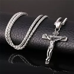 Pendant Style Cross Necklace. Chain Type FREE Chain included. Pendant Size 2.1