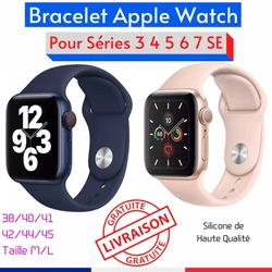 Ce bracelet compatible avec apple watch bracelet series 7 est fait de silicone souple de première qualité, empêche...