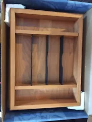 New boxedWooden drawer caddyOrganizer6 compartments Great for kitchenCraftsOfficeInside measurement 10 1/4” Of end...