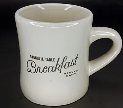 Coffee Mug Magnolia Table Breakfast Restaurant Ware 10oz. Diner Cup Waco Texas.  3 7/8