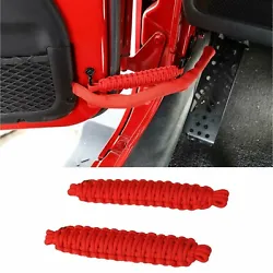Compatible for for Jeep Wrangler YJ CJ TJ JK JKU. 2pcs/set Car Door Limiting Strap Bandage Rope. INSTALLATION - Easy...