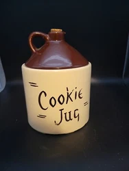 Moonshine cookie jar with lid. See pics for details of condition.  Last few close ups show  notable things. It seems...