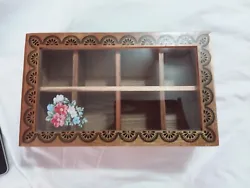 Pioneer woman Vitnage Floral Acacia Wood Tea/jewelry Box. Please see pictures  No returns  Will combine feel free to...