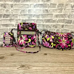 (3) Frannie Convertible Zip Crossbody Shoulder Hand Bag. Condition: good, colors are bright, clean inside but has...
