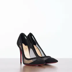 GALATIVI 100 IN BLACK SUEDE. Its deep-cut décolleté, 100mm of slim heel and delicate finishes join its slender upper,...