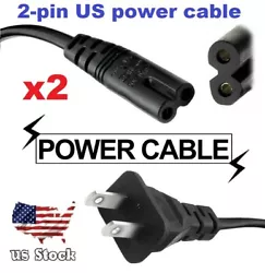 2x 5ft AC Power Cord Cable Plug. Length: 5 feet power cord (155cm). Connect an AC adapter to an AC outlet, OR plug...