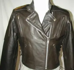 This is a Brown motorcycle leather jacket.this jacket also available in a buckskin brown, and in black variations. One...